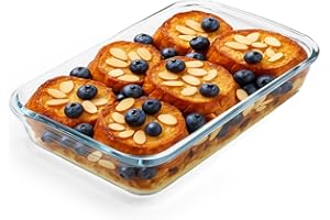 APOMOONS Plat à lasagnes en verre profond - Rectangulaire - Passe au micro-ondes - Petit format - 1,5 l