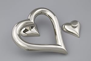 A.B HARDWARE Polished Nickel Heart Shaped Door Knocker, Animal Vintage Heavy Cast Knockers