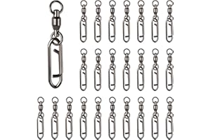 Maxqzin 25Pcs Fishing Speed Clips Quick Change Fishing Snap Swivels Fishing Power Clips Lures Quick Snap Connector Tackle
