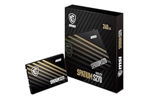 MSI SPATIUM S270 SSD 240GB - SATA 3 2.5" Solid State Drive, 500MB/s Read & 400MB/s Write, 3D NAND, Built-In Data Security, MSI Center - 5 Year Warranty (110 TBW)