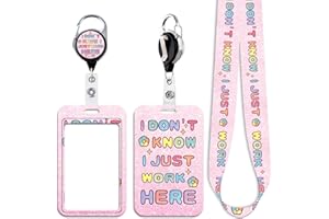 Juanooo Pink Funny Layard for Keys Cool ID Card Holder Lanyard & Retractable Badge Reel Cute Key Lanyard for Women Teens Girls for ID Badges Staff Keychain Work Reel Lanyard ID Holder