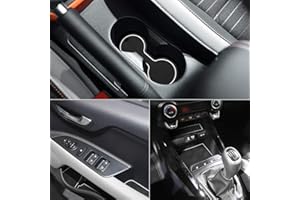 LITTOU KOLOME 15 PCS Anti-Dust Non-slip Inner Door, Cup, Arm Box, Storage Mat Rubber Mats Compatible for Stonic 2018 2019 2020 2021 2022 2023 (White)