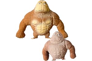 OHSN Gorilla Antistress 2pcs, Scimmia Allungabile Gorilla Giocattolo Antistress Squishy Giocattolo Monkey Antistress Gorilla Antistress Morbidi Squishy Antiestrusione (Uno Grande E Uno Piccolo)