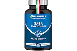 PLASTIMEA GABA | 750 mg | Stress e Ansia | Sonno | Rilassamento fisico e mentale | Concentrazione | Vegano | 60 Capsule