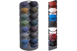 DuzLink 2 Stücke Baseball Kappen Halterung Faltbar Kappenhalter Wand mit 21 Taschen, Tür Rückwand Cap Halter Hut-Organizer Fühlte Cap Huthalter Wand