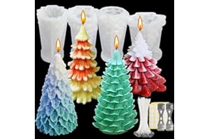 DARKYOUN Kerzen Selber Machen set Weihnachtsbaum Kerzenformen zum Gießen Kerzen Form Weihnachten Christmas Silikon Formen Christmas Silikonform für DIY Aromatherapie Kerzen Herstellung Supplies 2025
