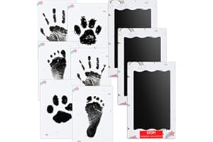 Nabance 3 Pcs Kit Impronta Mani e Piedi Neonati, Set Impronte Bimbi, Impronta Cane Senza Tocco, Regalo di Battesimo, Regalo di Famiglia Keepsake