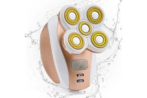 SLEMBANDS Electric Lady Shaver, Painless Women Razor Bikini Trimmer, Waterproof Flawless Hair Remover for Legs Face Body Lips (Rose Gold)