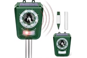 Cowiewie Tiervertreiber Katzenschreck Utraschall, Abwehr Marderabwehr,5 Modi Solar Garten Tiervertreib Outdoor Wasserdicht Katze Fuchs Hund，REH, Vogel, Kaninchen, Eichhörnchen Schreck für Garten Hof