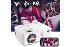 Videoprojecteur WiFi Bluetooth, Retroprojecteur Artlii Mini Projecteur Portable, 1080P Projecteur Video Compatible iOS/Android/Mac/TV Stick pour Home Cinéma (Version Bouton)