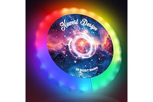 Adicop LED Frisbees, Disco LED - 39 LED RGB, 7 Modos, Frisbee Impermeable con Batería Recargable 500 mAh, Ideal para Exteriores, Césped, Juegos de Camping, Cumpleaños (Cielo Estrellado)