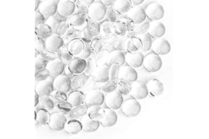 MESCHETT 0.44KG Marmi di vetro trasparente,mini perline di vetro piatto trasparenti~150 pezzi per riempitivi di vasi,gemme Mancala Fish Tank Rocce per acquario da tavolo,Home Decor Art Craft Supplies0.5"~0.7")