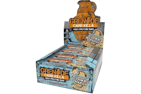 Grenade Barre Hyperprotéinée à Faible Teneur en Glucides - Chocolate Chip Cookie Dough, 12 x 60 g