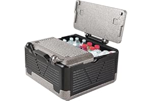 ‎KENSBRO Faltbar Thermobox 26L Styroporbox 43x43x25cm Warmhaltebox für Essen mit Integrierter Deckel Multifunktional Kühlbox Transportbox für Camping Picknicks Lebensmittel Transport