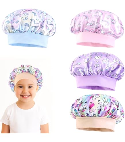 Lot De 6 Bonnets De Nuit En Satin – Protection Douce Pour Cheveux Longs, Bouclés Ou Raides, élastique Et Confortable