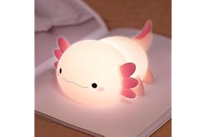 FAMIDUO Luci Notturne Per Bambini Axolotl, Lampade Carine Regali Axolotl, Luce Notturna Dimmerabile In Silicone, Lampada Notturna Ricaricabile A Led Squishy Dei Neonati Per Il Sonno Dei Bambini Regalo