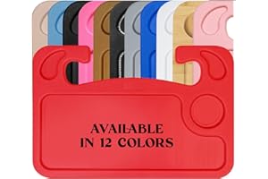 lebogner Steering Wheel Tray, Car Food Trays For Eating, Laptop, Tablet, iPad Or Notebook, Hook On Auto Steering Wheel Desk Table, Fits Most Vehicles Steering Wheels, Travel Car Accessories, Red