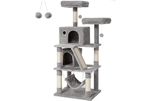 FEANDREA Árbol de Gatos, Torre de Gatos, 155 cm, Gris Claro PCT163W01