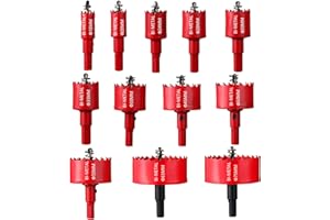 ASNOMY 12 seghe a tazza bimetalliche di grandi dimensioni per forare pannelli, plastica, tubi, legno, pannelli di fibra, metallo morbido, 18-75 mm