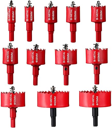 dashap 16 STKS Gatzaag Kit met Case, Wolfraamcarbide Getipte Gatenzaag Set, Metalen Gatzaag Met Boren, Snijdiameter 5/8 '' tot 2-5/64