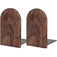 Book Ends for Shelves Books Bookend Book End Decorative Wooden Book Holders Book Stopper for Shelves Coolest Shelf Bookends for Kids Books Shelf Holder Organizer Accessories(Walnut 1 Pair)