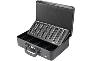 HMF 22037-02 Geldkassette Geldzählkassette 2 Tragegriffe, 36 x 25 x 11 cm, schwarz