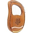 needlid Lyre Harp, 16 String Portable Small Mahogany Panel Wooden Harp with Tuning Hammer Oguman Wood Back and Side Panels, Ideal Musical Instrument for Beginner/Kids/Adults/Friends Easy to Play