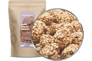 CRACKERSCOMPANY 3 x 500g Gebrannte Erdnusskerne mit Sesam Erdnüsse im karamellisierten Sesam-Mantel mit Vanille & Zimt vegetarisch