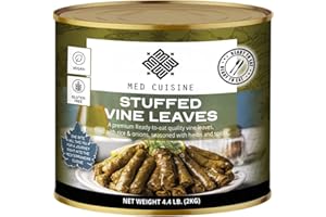 Med Cuisine Dolmades (SVL) 2KG - Stuffed Grape Leaves with Rice 4.4Lb - 60 units | Premium, Large (70 oz), Ready to Eat Vegan Rolls, Super Tasty