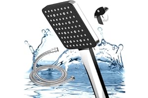 Shower Head and Hose, Newrdsss High Pressure Shower Heads with Hose Set 1.5m Handheld Water Saving Shower Head with 6 Modes Adjustable, Large Universal Power Shower Head for Low Water Pressure