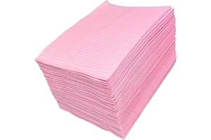 SMARTNAIL 100 Stück 42,5 x 32 cm Dental Lätzchen Einweg 2-lagig Wasserdicht Piercing Tattoo Papier Tischdecken Clean Pad Patient Serviette Tissue Lätzchen für Zahnklinik, Tattoo Station und Salon (Light Pink)