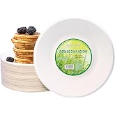EXNIMA, Pack of 50, 100, 200, 500 or 1,000 Biodegradable Disposable Plates, Made of Sugarcane Fibre, Natural, 100% Biodegrada