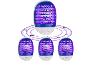 PUTAII Mückenlampe, Insektenvernichter Elektrischer Mückenschutz Steckdose,4 Stück UV-Insektenfalle Fliegenfalle and Elektrisch Insekten Mückenfalle für Fliegen, Mücken, Motten