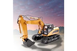 HSP HIMOTO 16-Kanal RC Ferngesteuerter Raupenbagger mit Metall-Schaufel und 2.4GHz Technologie, hochwertige Verarbeitung mit vielen Metallbauteilen, 680° Grad Drehfunktion, Licht, Sound, Baustellen-Fahrzeug
