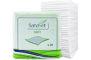 VITAL INNOVATIONS GMBH Premium Einweg Inkontinenzunterlagen - maximaler Schutz, hohe Saugfähigkeit - Wickelunterlagen wasserdicht für trockene Matratze, Bett, Stuhl, Boden | Erwachsene, Senioren, Babys (90x60, 30)