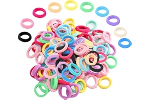 RENKE 200 Pcs Baby & Toddler Hair Bands Set |baby hair bands|Soft Seamless Elastic Hair Ties, Multicolor hair bands for girls, Kids | Durable Non-Slip Hair Accessories (10 Colors)