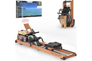 JOROTO Rameurs d'appartement pour Usage Appartemen, Rameur Pliable Capacité de Poid 150kg avec Moniteur Bluetooth &, Support Tablette Ajustable