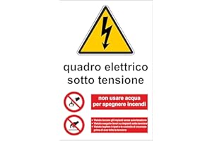 TLDSHOP® - Cartello Segnaletico - QUADRO ELETTRICO SOTTO TENSIONE (Quadro Elettrico in Tensione) - 20x30cm - Pezzi 1 - Materiale: (PVC 3mm(FOREX))
