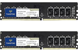 Timetec Premium 32GB KIT(2x16GB) DDR4 2666MHz PC4-21300 Non-ECC Unbuffered 1.2V CL19 2Rx8 288 Pin UDIMM Desktop Memory RAM(32GB KIT(2x16GB))