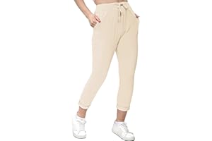 Love My Fashions® Womens Athletic Italian Active Yoga Trouser Pants Ladies Elasticated Drawstring Waist Open Ankle Sportswear Stretchy Cotton Summer Pajama Jogging Bottoms with Pockets Plus Size
