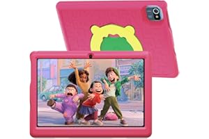 HiGrace Tablet for Kids, 10 inch Kids Tablet with Parental Control, Android 11 Quad-core 2GB RAM+32GB ROM 6000mAh Dual Camera Wifi Bluetooth Kid-Friendly Case Pink