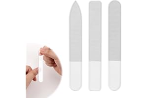 PENNLE 3 Piezas Lima de Uñas de Vidrio Pastel con Estuche – Profesionales Lima de Vidrio Templado Nano Cristal – Reutilizable Lima de Vidrio para Manicura de Uñas Naturales