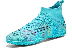 WEJIESS Chaussures de Football pour Hommes, antidérapantes, à Crampons Professionnels, Chaussures de Football pour garçons, Chaussures de Football à Lacets, Chaussures de Sport d'entraînement