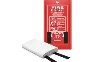 FLASLD Brandfilt brandskyddsfilt för kök, camping, grillning, nödöverlevnadsfilt, flamsäker och brandsäker (120 cm x 180 cm)