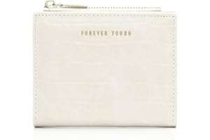 DANXIAN Portmonetka damska z gładkiej i miękkiej skóry syntetycznej, portfel damski, mały, beżowy, no, Nowoczesny