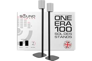 SOUND BASS One / ERA100 Support Sur Pied Double (2 pièces) Noir | Pied d'enceinte Compatible avec Sonos One, Play:1, One Gen 2, One SL | Conception évolutive également Compatible avec Era 100 conçu par Soundbass