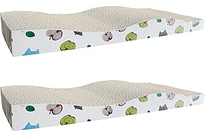 ABRFC Cat Scratching Board Cat Scratcher Pad Cat Cardboard Scratcher Nest Sleeping Scratching Texture Design Durable Scraper Corrugate Cat Scratcher for Indoor Cats (2 Pack)