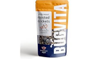 BUGVITA Crunchy Whole Roasted Crickets 48g | Farmed in The UK | Six-Legged Superfood | Edible insects for human consumption