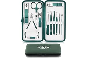 DUAIU Maniküre Set,12-Teiliges Nagelknipser Maniküre Pediküre Set,Alltäglich Nagelschere Set,Nagelpflegeset Professionelle Nagelset,Nageletui Damen Männer,Fingernagel Pflege Set für Reise