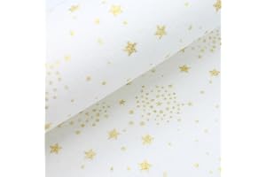 MERCERIA POUR TOI... Tessuto Pannolenci Glitterato Ritaglio 35 x 50 cm 30 x 40 cm Vari colori Glitter Hobby Cucito Creativo Pupazzi Fai da Te Pannello Stoffa Tessuto (30x40 cm - stelle glitter - BIANCO)